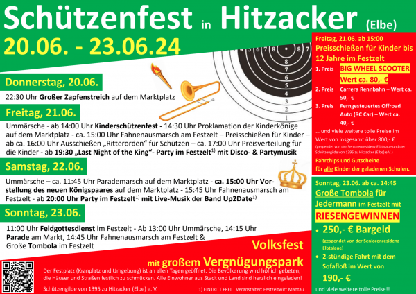 Schützenfest Hitzacker 2024 Plakat